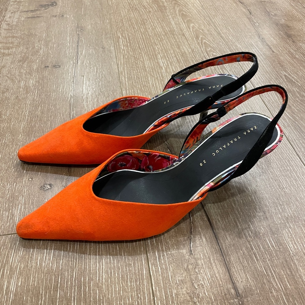 New Zara Heeled Leather Shoes 7/7.5